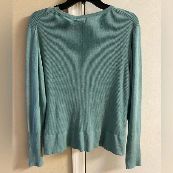 Cortifiels Mint Green Ribbed Cardigan button up Sz 8 NWT - Picture 2 of 6